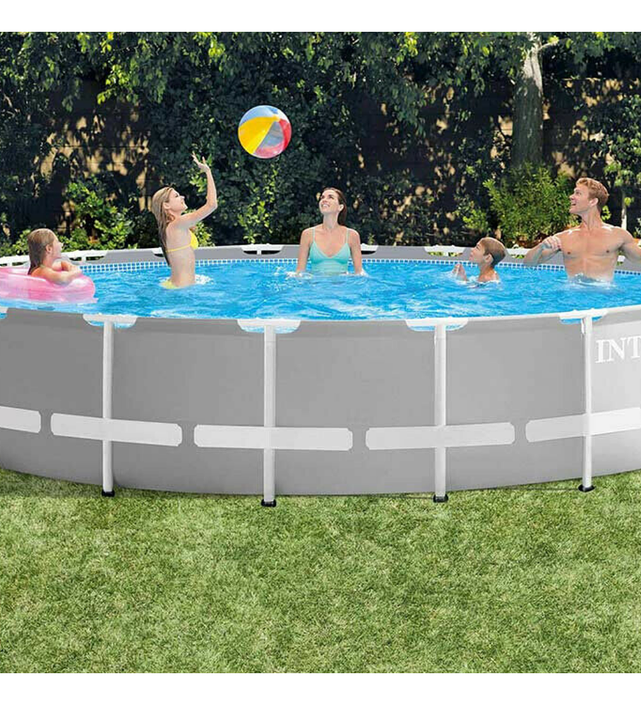 Piscina Estructural Intex Prisma Frame Set 610x132 Cm + Bomba + Escalera + Cobertor + Base