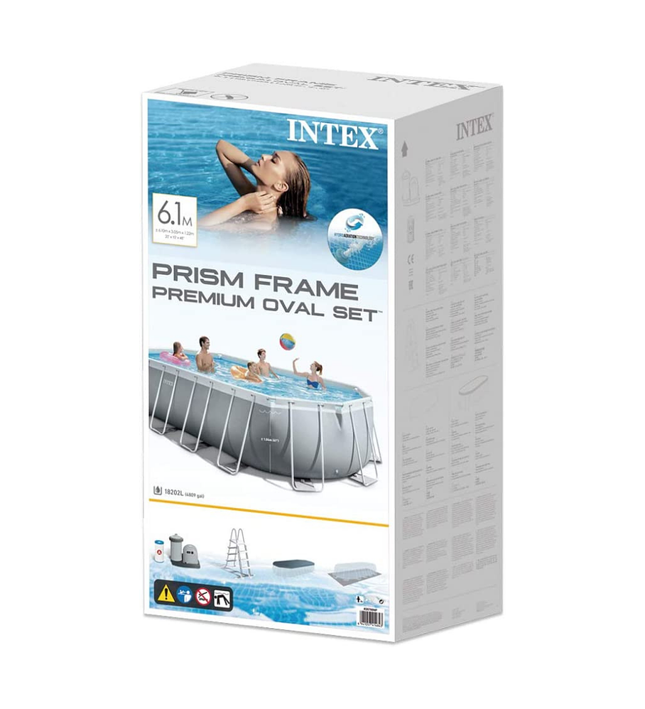 Piscina Estructural Intex Prisma Frame Set 610x305x122 Cm + Bomba + Escalera + Cobertor + Base