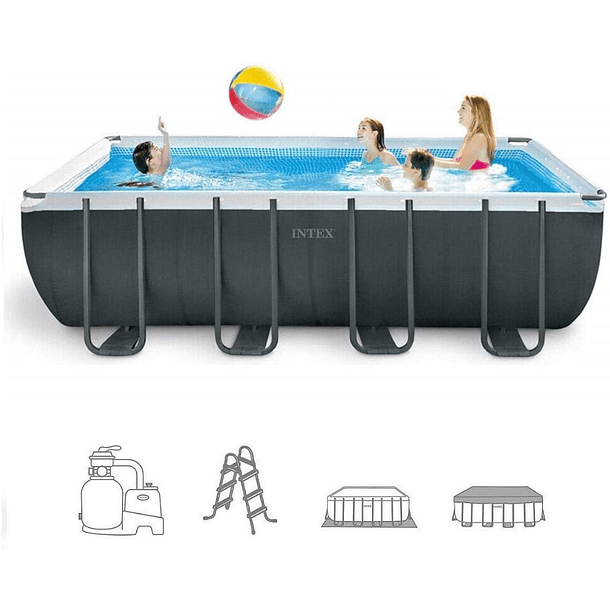 Piscina Estructural Intex Ultra XTR Frame Set 549x274x132 Cm + Bomba + Escalera + Cobertor + Base