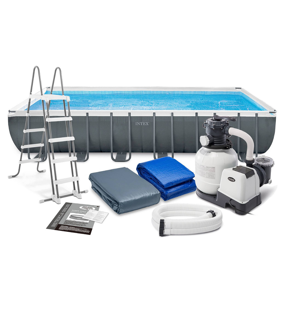 Piscina Estructural Intex Ultra XTR Frame Set 732x366x132 Cm + Bomba + Escalera + Cobertor + Base