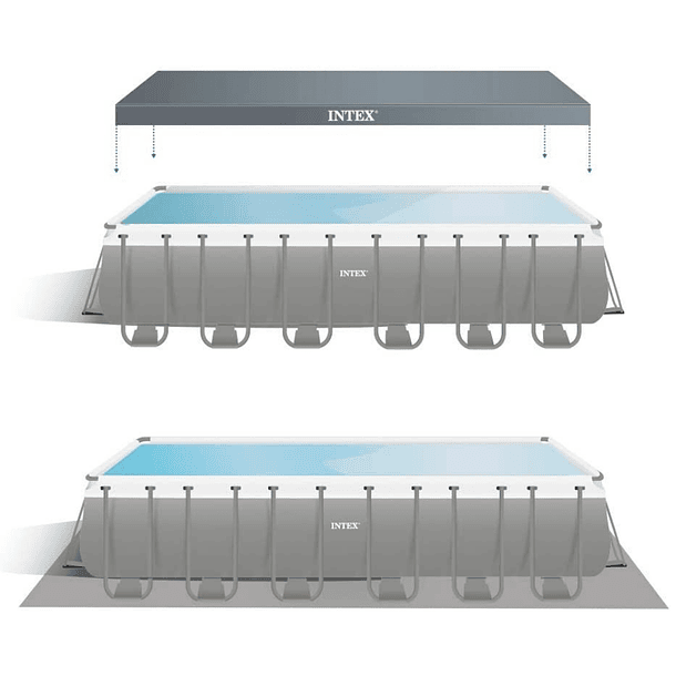 Piscina Estructural Intex Ultra XTR Frame Set 732x366x132 Cm + Bomba + Escalera + Cobertor + Base 6