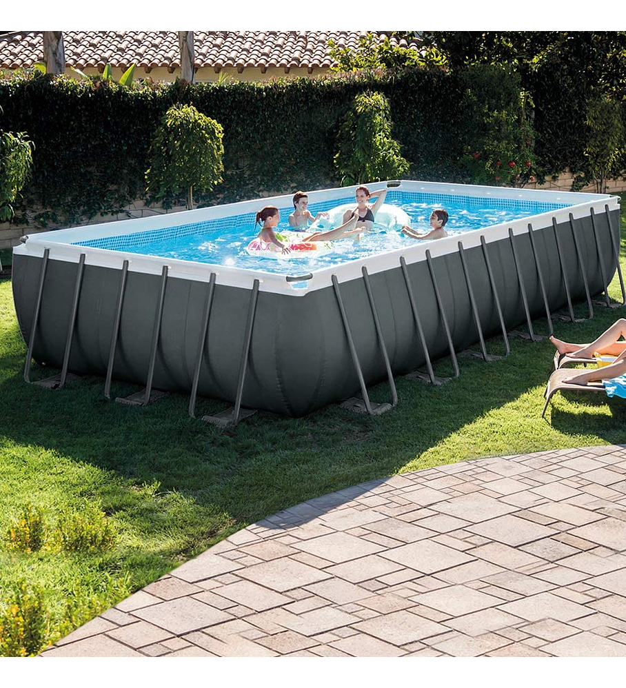 Piscina Estructural Intex Ultra XTR Frame Set 732x366x132 Cm + Bomba + Escalera + Cobertor + Base