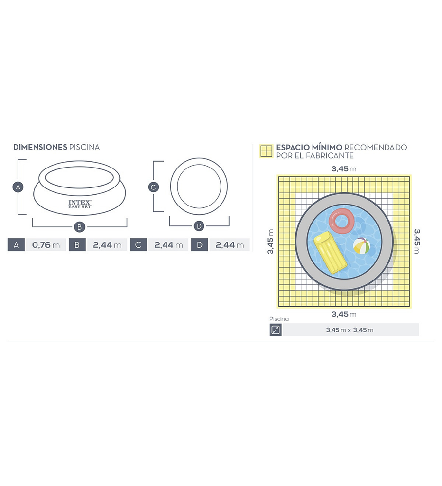 Piscina Inflable Intex Easy Set 244x61 Cm