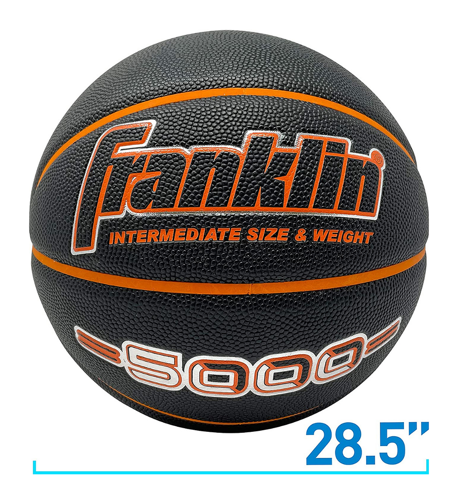 Balón Basketball Franklin Sports 5000 Negro Naranja Tamaño 6