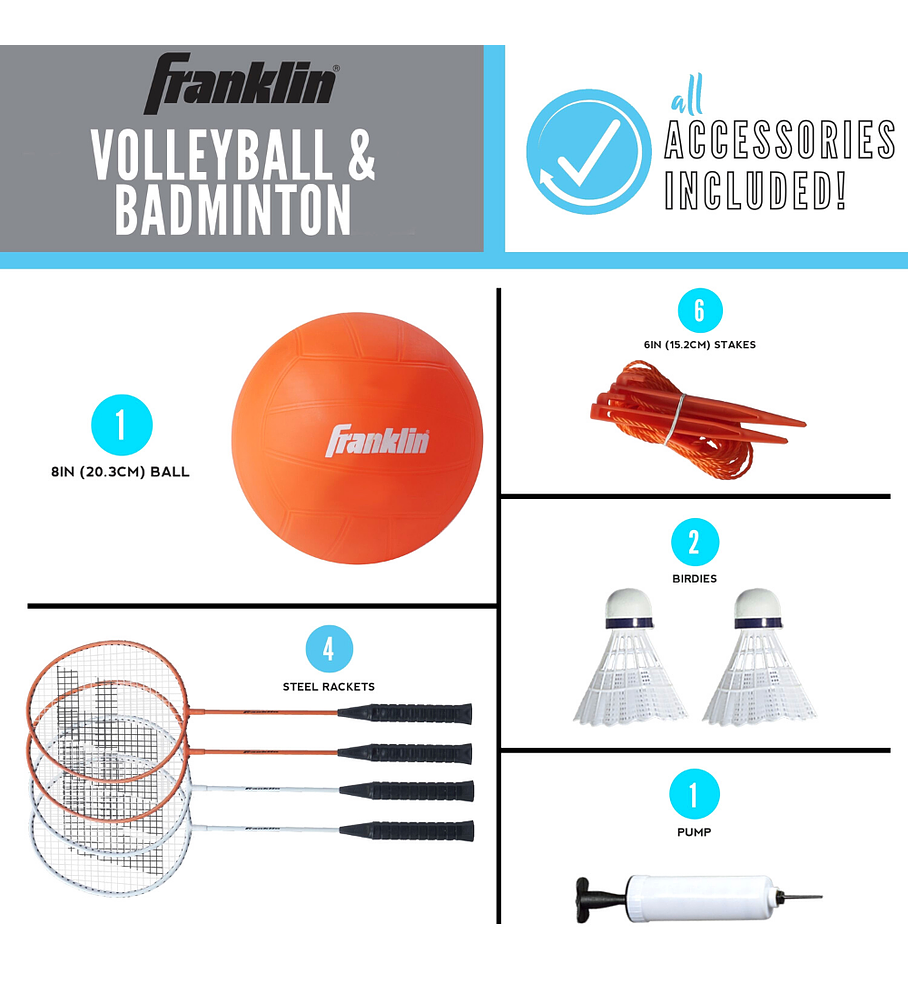 Set de Volleyball y Bádminton Franklin Sports Starter Set