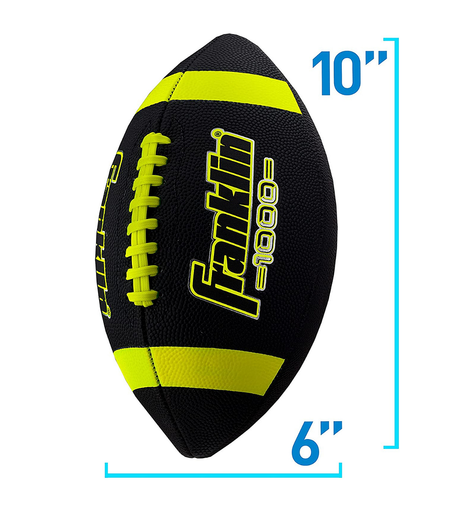 Balón Fútbol Americano Franklin Sports Negro Amarillo 1000 Tamaño Junior