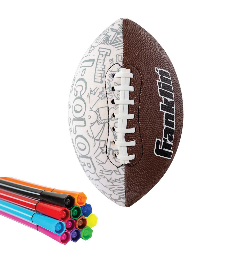 Balón Futbol Americano Pintable Franklin Sports Mini I-Color 10 Lápices