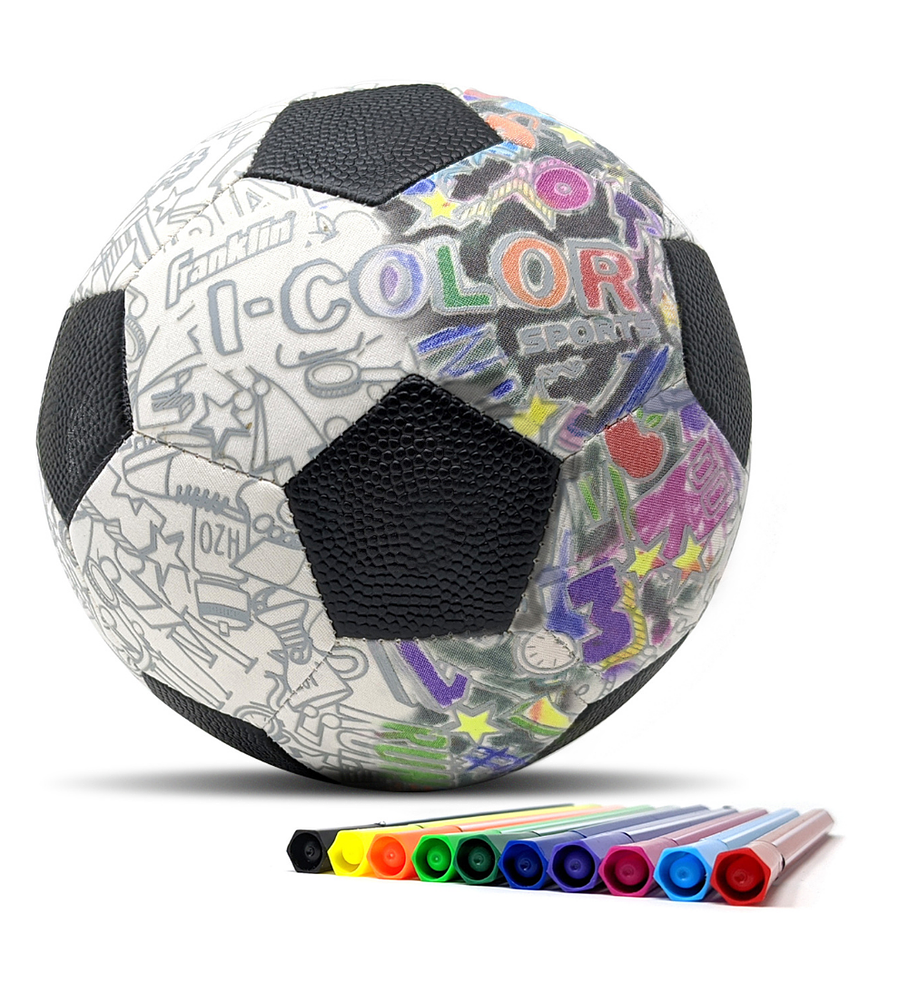 Balón Fútbol Pintable Franklin Sports Mini I-Color 10 Lápices