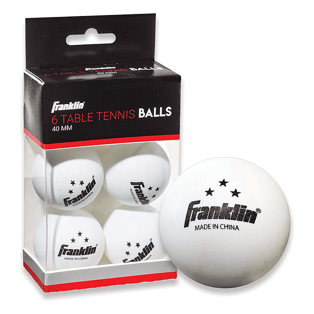 Pelotas de Tenis de Mesa Franklin Sports 40mm 3 Estrellas Pack 6 Ping Pong