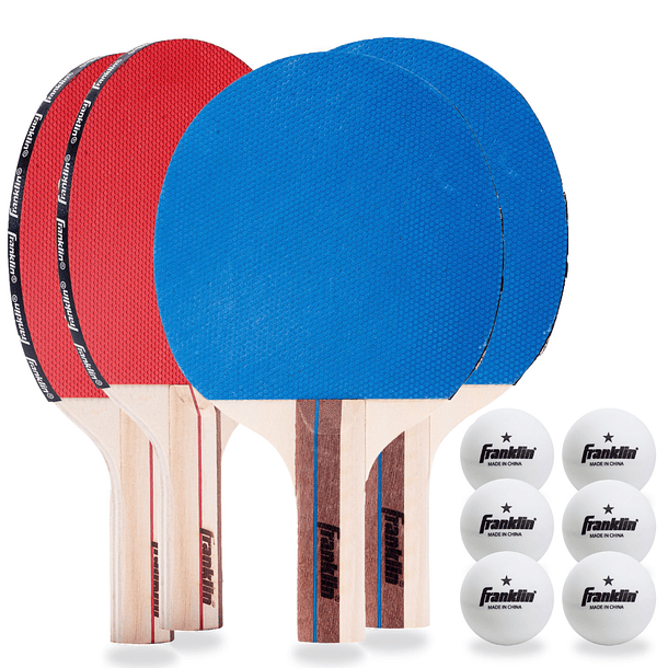 Paletas de Tenis de Mesa Franklin Sports Set 4 Paletas con Bolsa