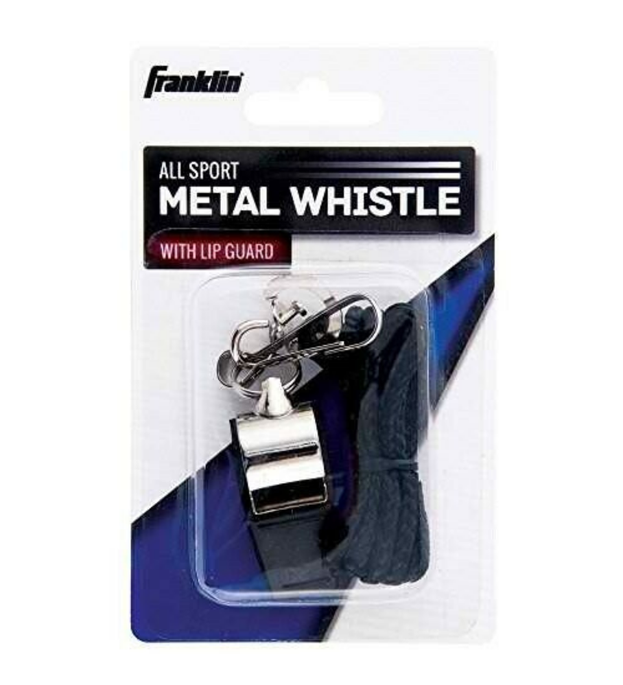 Silbato Metálico Franklin Sports con Cordel Pro Style Metal Whistle