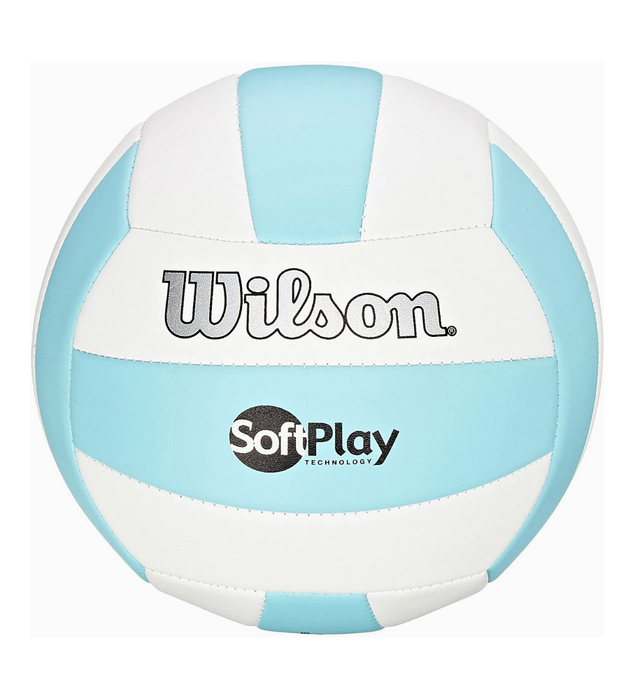 Balón Volleyball Wilson Soft Play Tamaño 5 Celeste Blanco