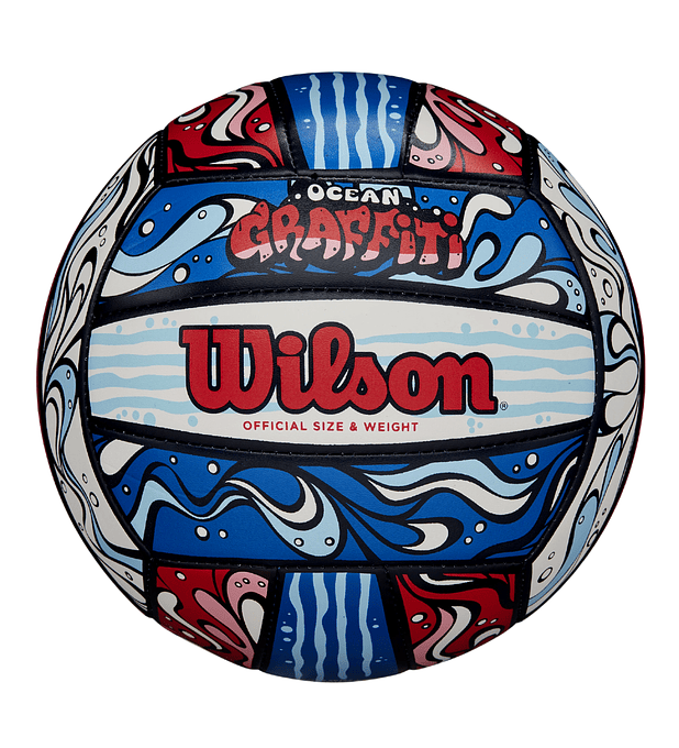 Balón Volleyball Wilson Ocean Graffiti Tamaño 5 Azul