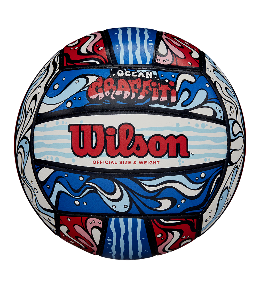 Balón Volleyball Wilson Ocean Graffiti Tamaño 5 Azul