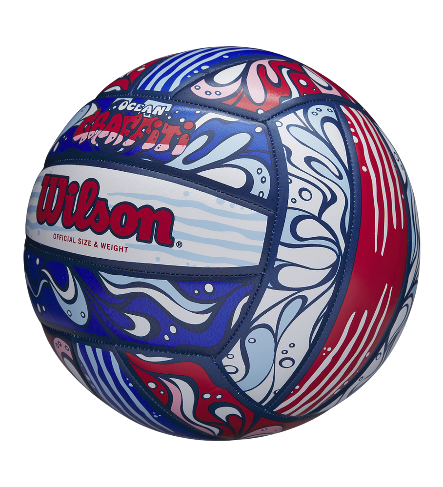 Balón Volleyball Wilson Ocean Graffiti Tamaño 5 Azul