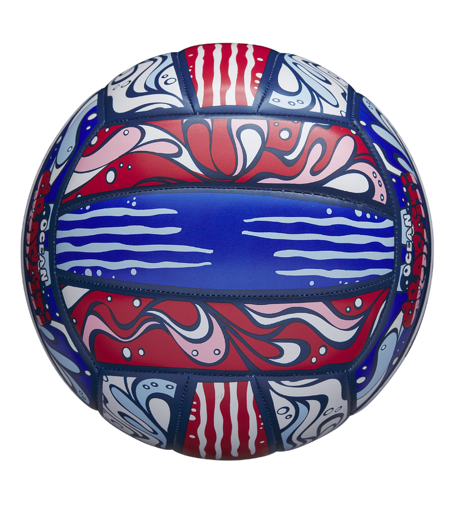 Balón Volleyball Wilson Ocean Graffiti Tamaño 5 Azul