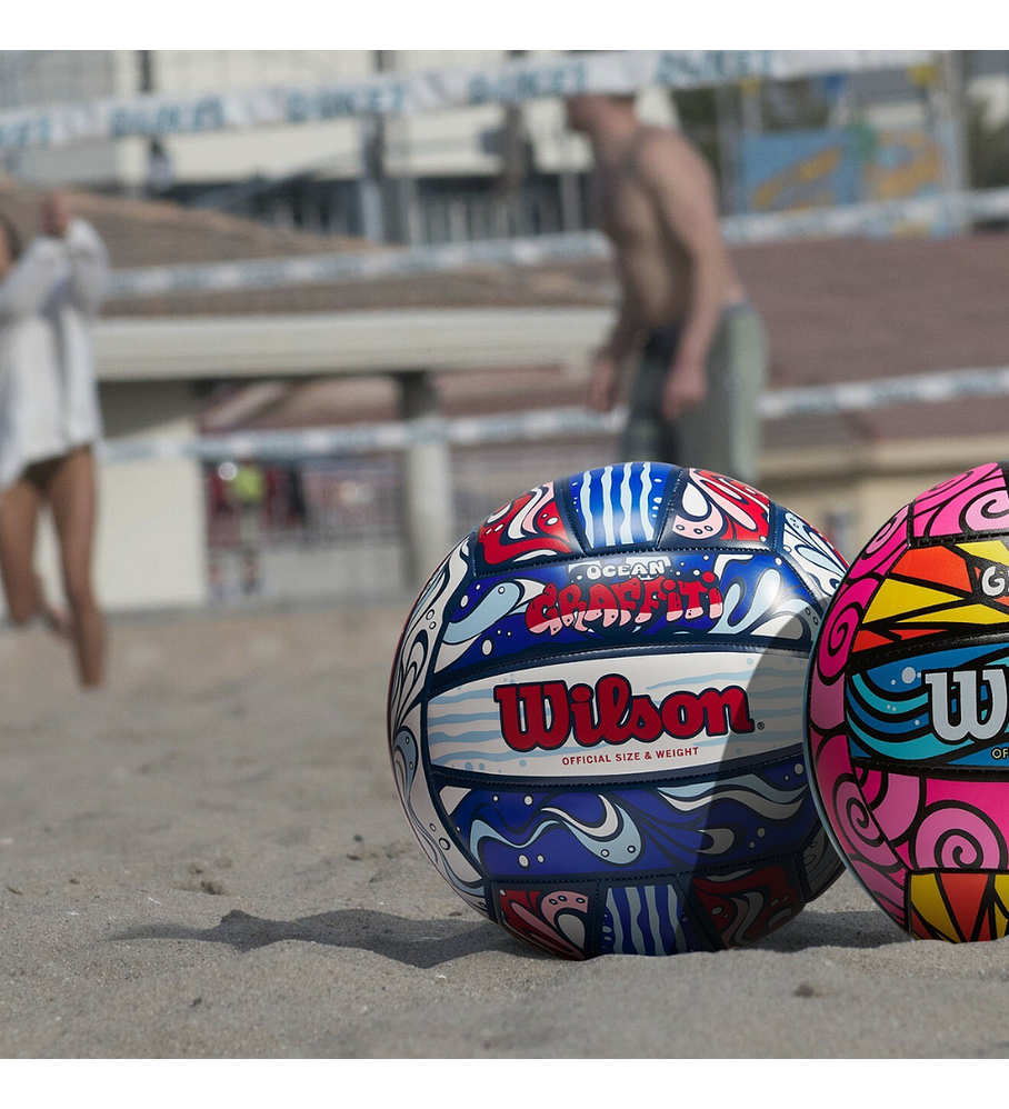Balón Volleyball Wilson Ocean Graffiti Tamaño 5 Azul