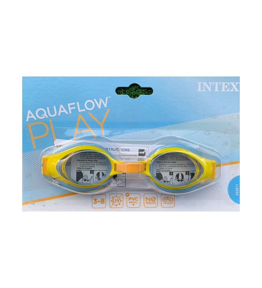 Lentes de Agua Niño Intex Anteojos Natación Junior Goggles Amarillo