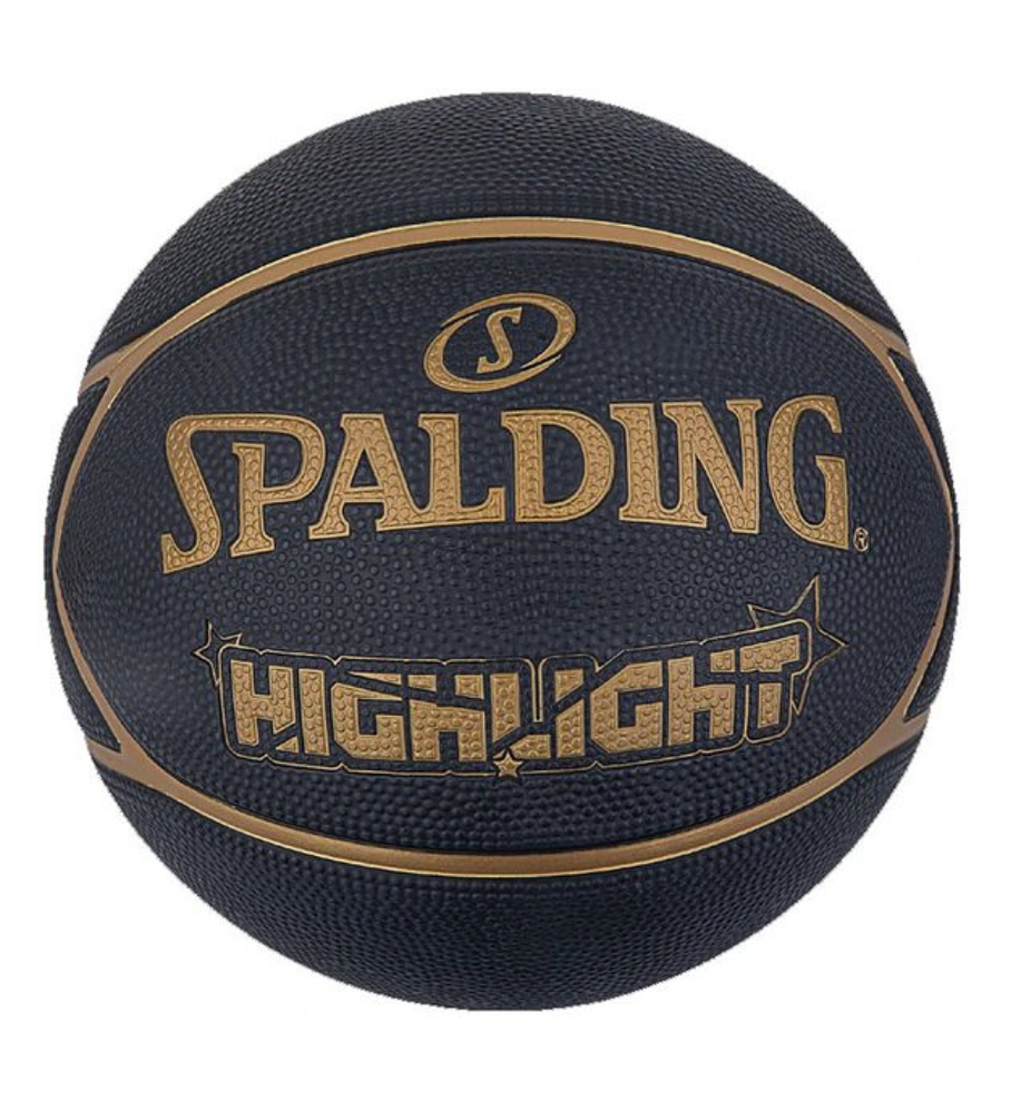 Balón Basketball Spalding Highlight Tamaño 7 Negro Dorado