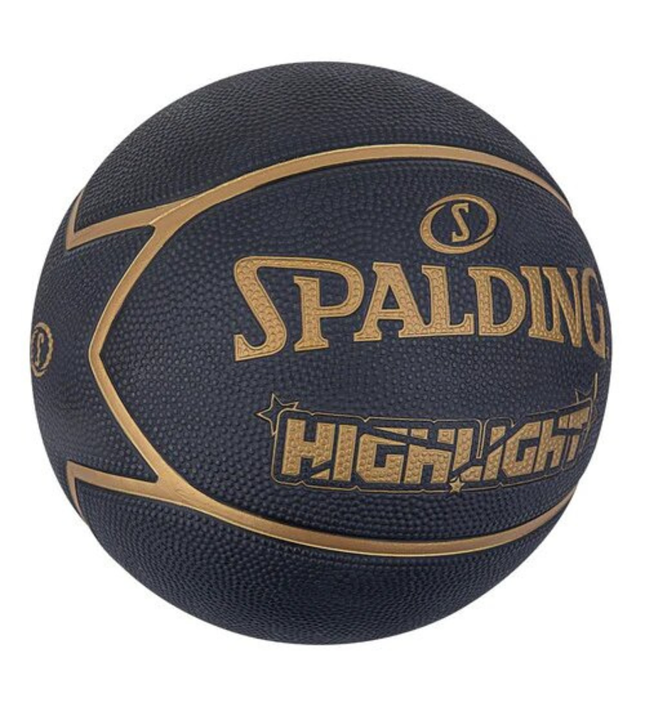 Balón Basketball Spalding Highlight Tamaño 7 Negro Dorado