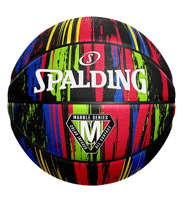 Balón Basketball Spalding Marble Series Tamaño 7 Rainbow Negro