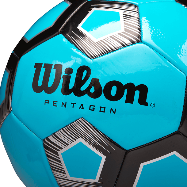 Balón Futbol Wilson Pentagon Tamaño 5 Azul 4