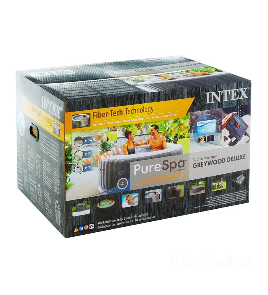 Spa Hot Tub Inflable Intex Greywood Deluxe 4 Personas