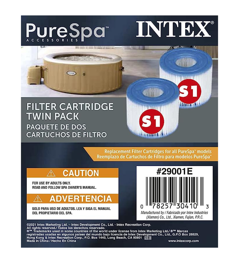 Pack 2 Cartuchos Spa Hot Tub Intex Tipo S1