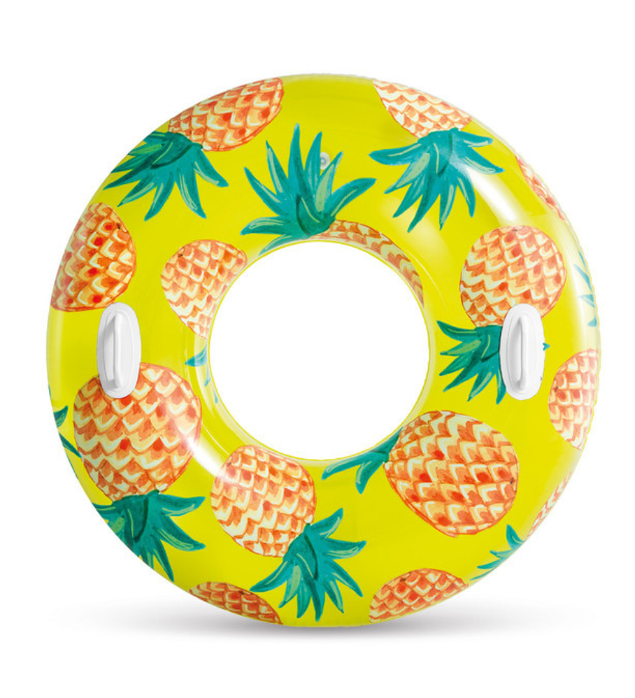 Flotador Inflable Redondo Intex con Sujetadores 107 Cm Tropical Fruit Tube Piña