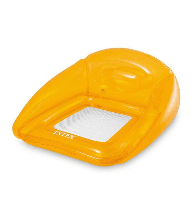 Asiento Flotante Inflable Intex 104 x 102 Cm Transparent Lounge Naranja