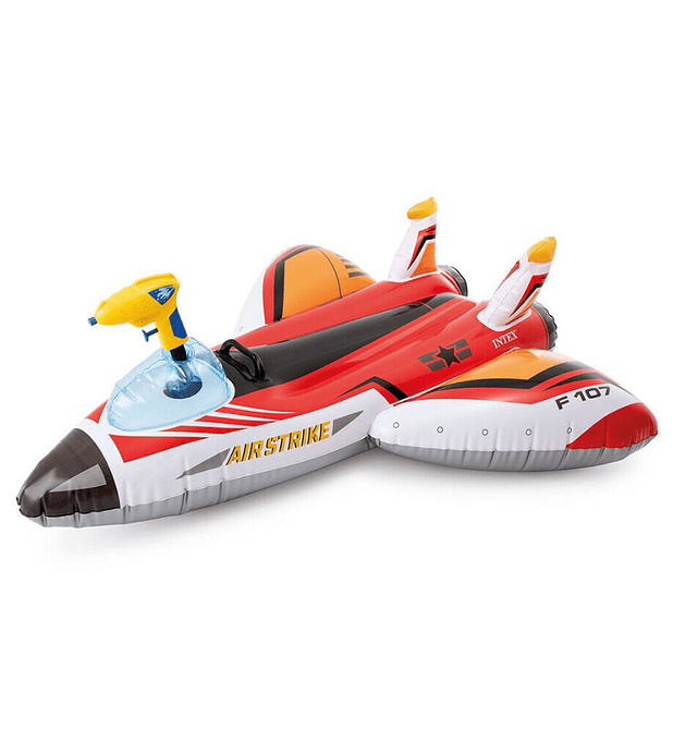 Flotador Inflable Diseño Intex Avion con Pistola de Agua 117x77 Cm Water Gun Plane Ride-On Rojo