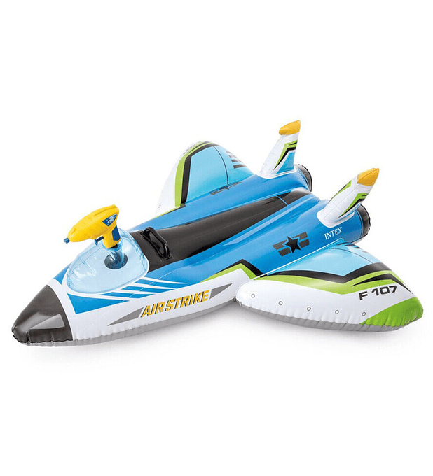 Flotador Inflable Diseño Intex Avion con Pistola de Agua 117x77 Cm Water Gun Plane Ride-On Azul