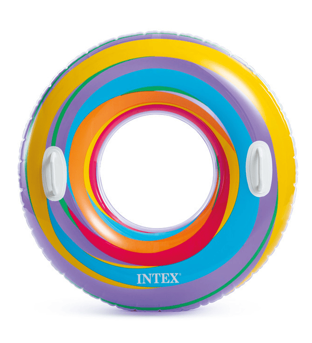 Flotador Inflable Redondo Intex con Sujetadores 91 Cm Swirly Whirly Tube Morado