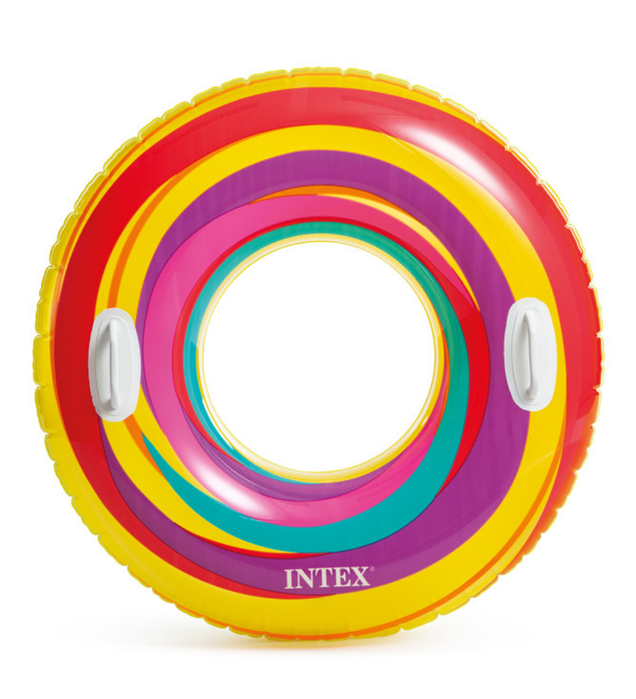 Flotador Inflable Redondo Intex con Sujetadores 91 Cm Swirly Whirly Tube Amarillo