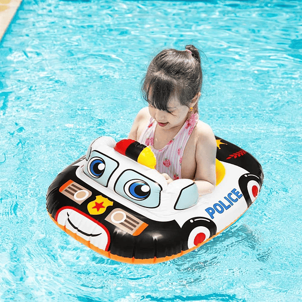 Flotador Inflable Bebé Intex Auto de Policía Capacidad 15 Kg Kiddie Float