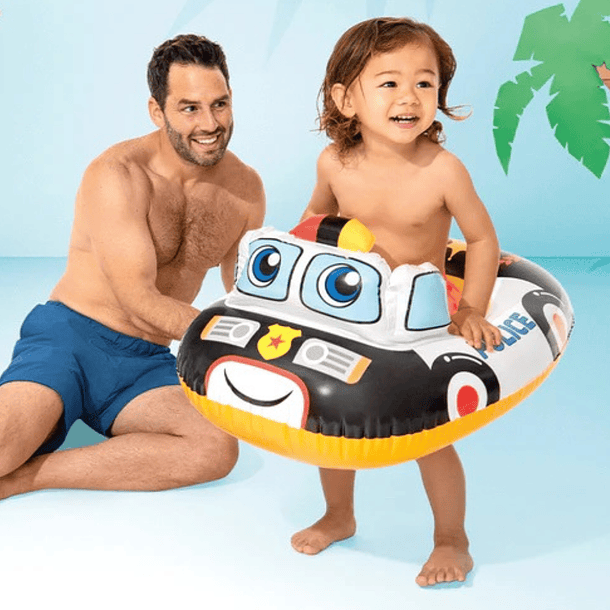 Flotador Inflable Bebé Intex Auto de Policía Capacidad 15 Kg Kiddie Float 3