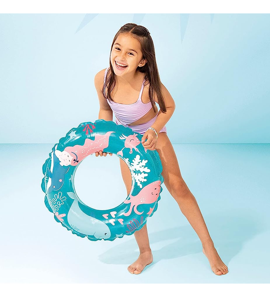 Flotador Inflable Redondo Intex Ocean 61 Cm Transparent Ring