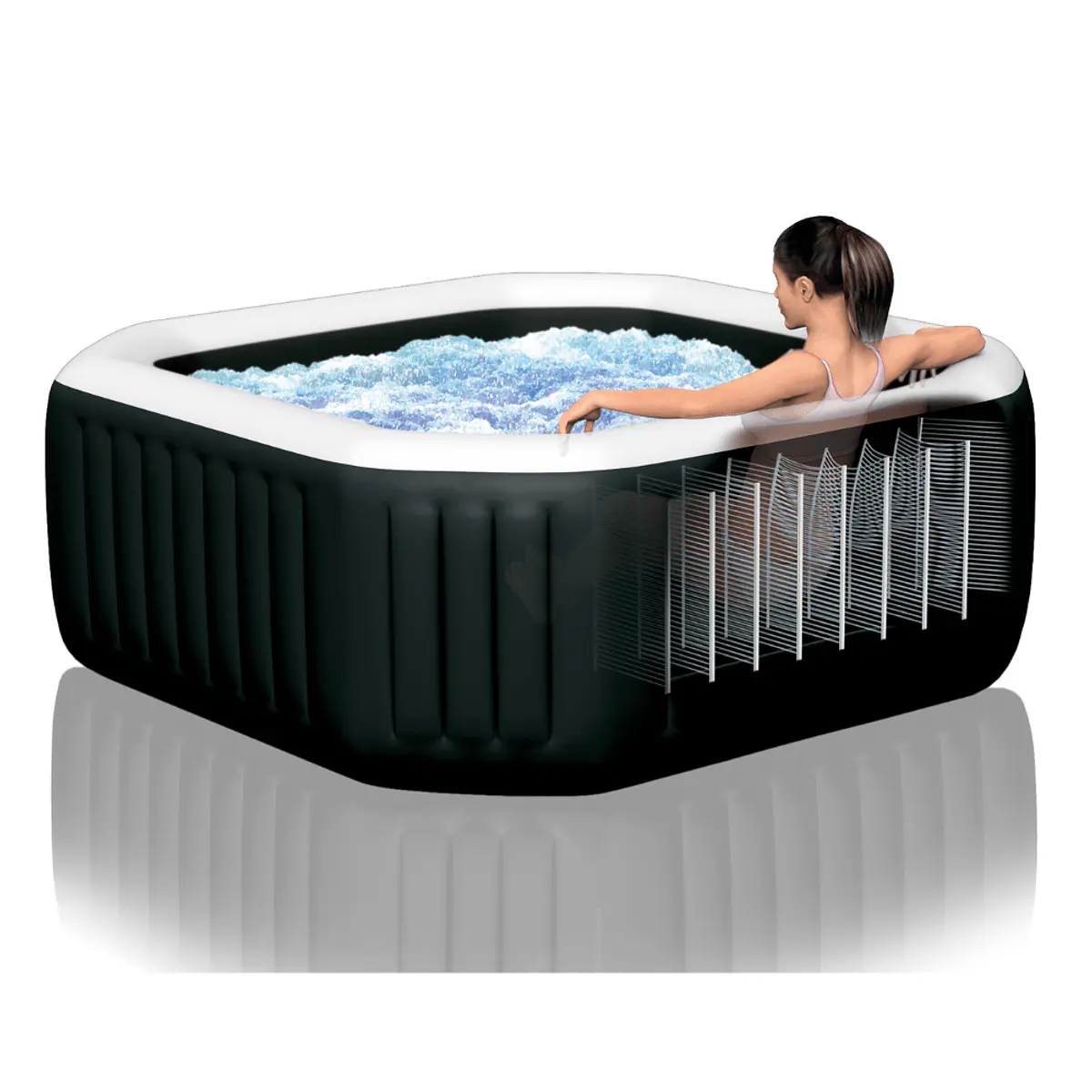 Spa Hot Tub Inflable Intex Jet & Bubble Deluxe Onyx S...