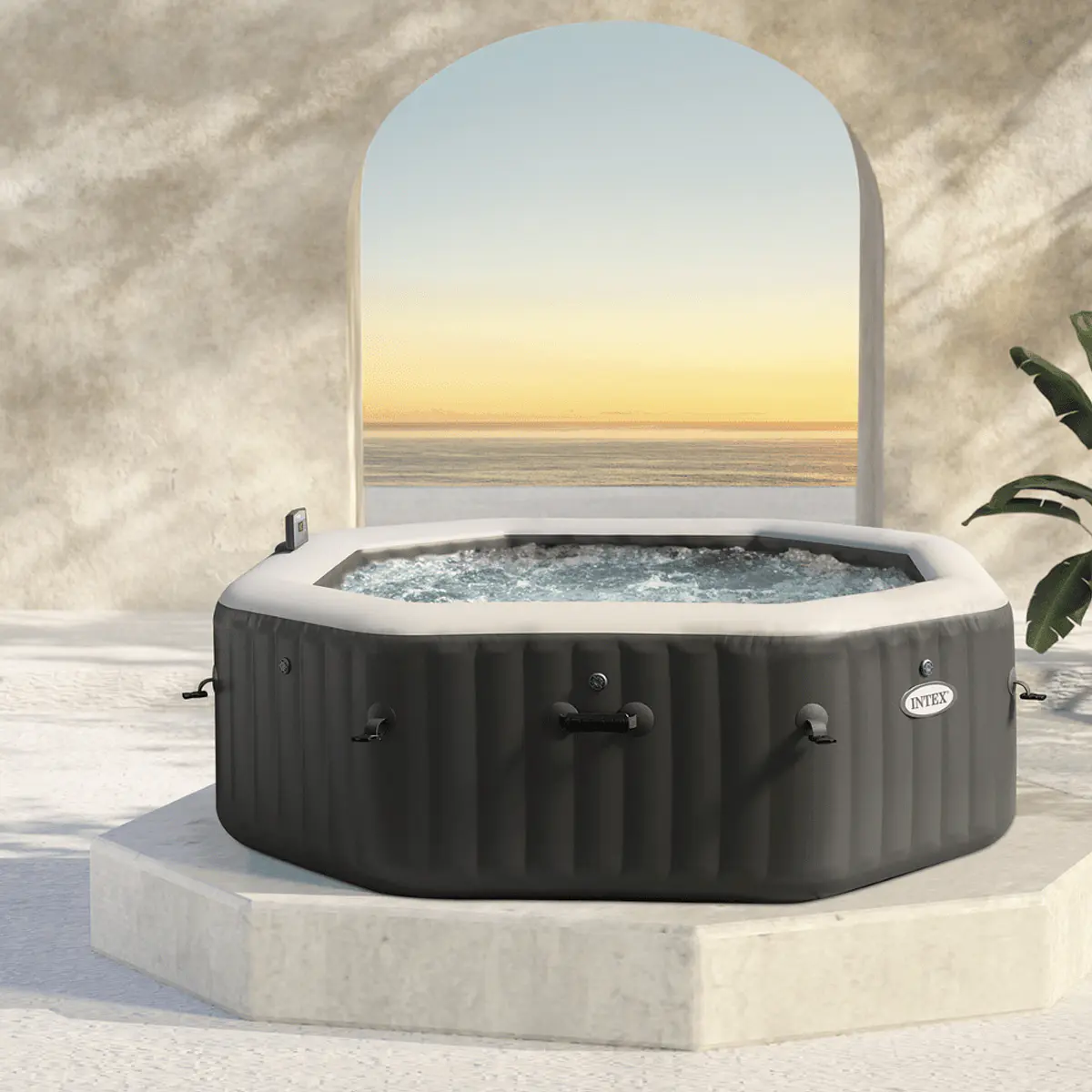 Spa Hot Tub Inflable Intex Jet & Bubble Deluxe Onyx S...
