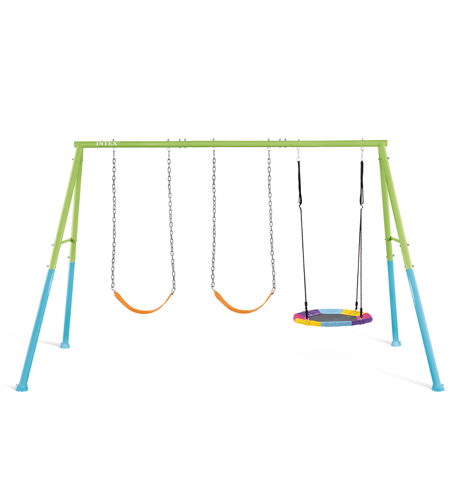 Set Columpio de 3 Accesorios Intex Three Feature Swing Set Verde Azul Mod 2