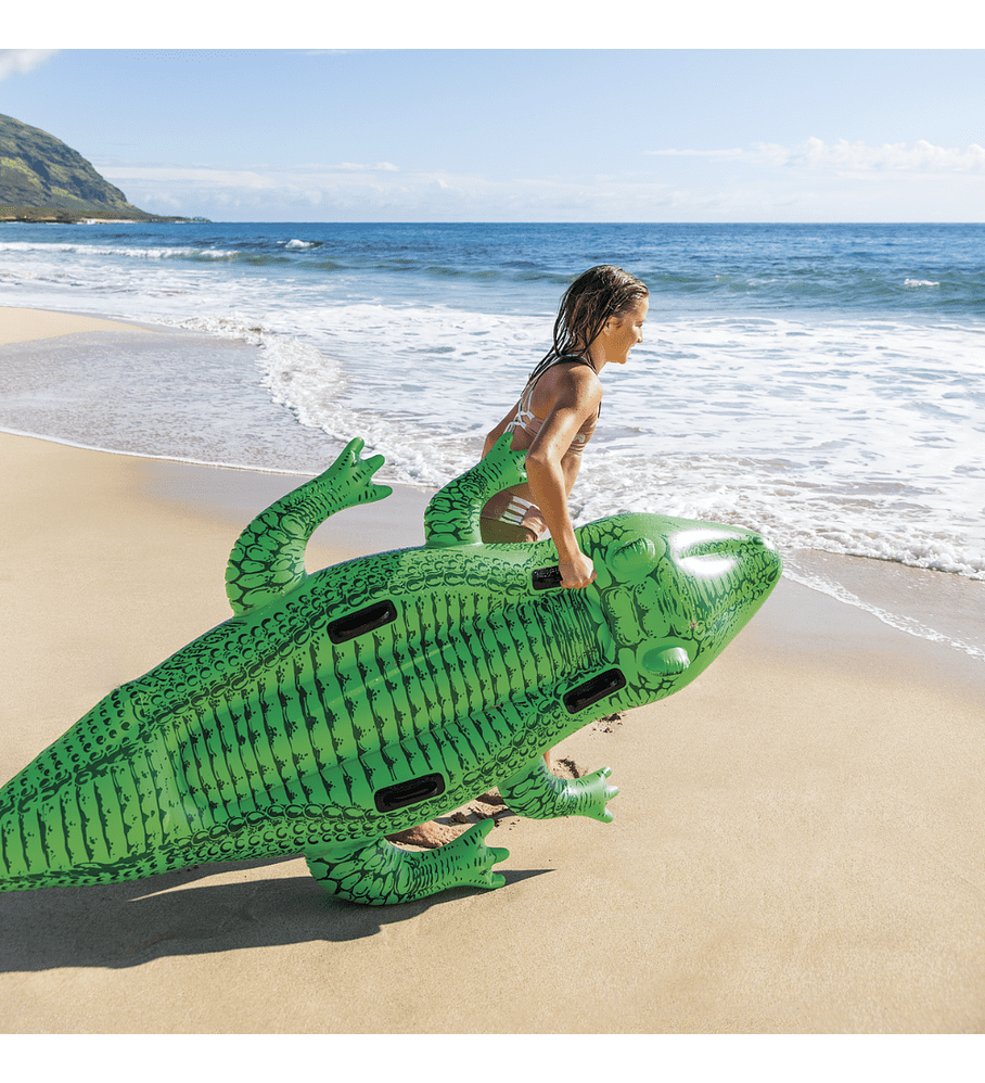 Flotador Inflable Diseño Intex Cocodrilo Grande 203x114 Cm Giant Gator