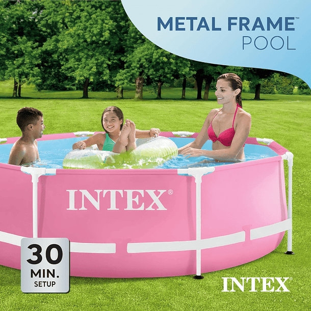 Piscina Estructural Intex Pink Metal Frame 244 x 76 Cm 8