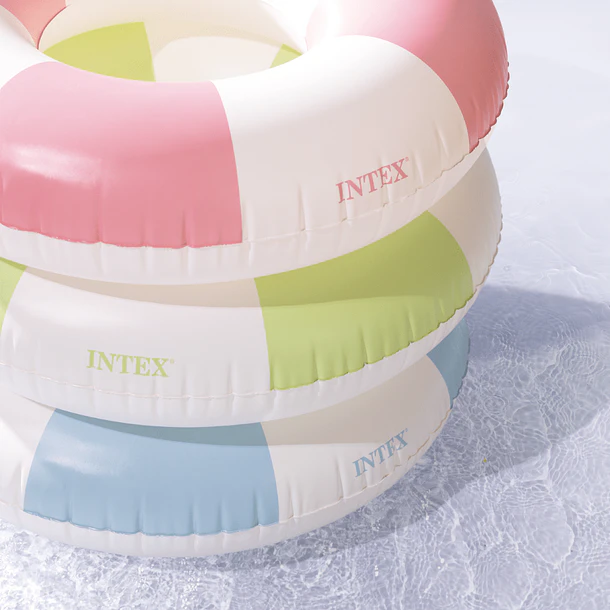 Flotador Inflable Redondo Intex 91 Cm Coastal Cabana Tube Rosado