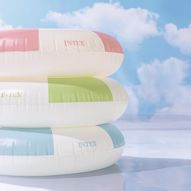 Flotador Inflable Redondo Intex 91 Cm Coastal Cabana Tube Azul