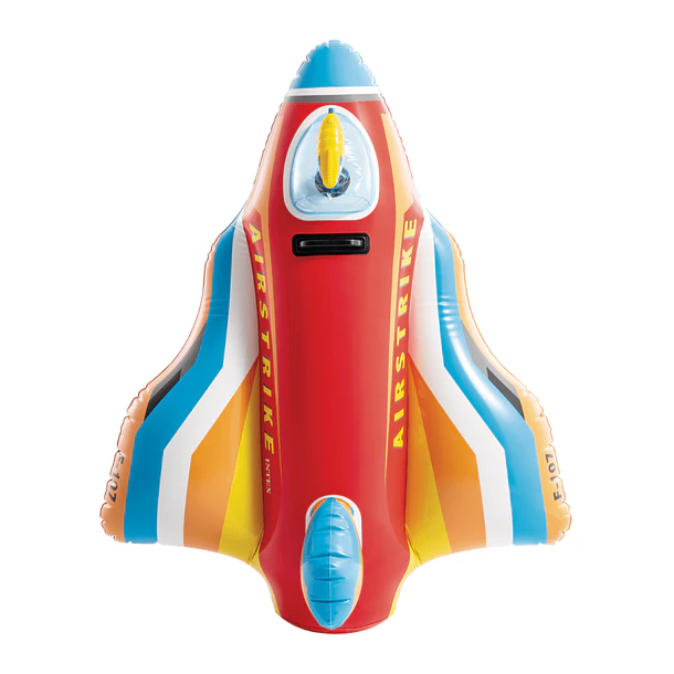Flotador Inflable Intex Avion con Pistola de Agua 117x104 Cm Jet Fighter Ride On Rojo 3