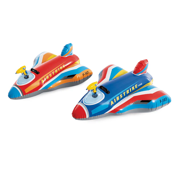 Flotador Inflable Intex Avion con Pistola de Agua 117x104 Cm Jet Fighter Ride On Azul 7