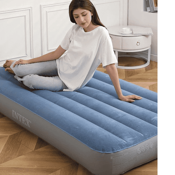 Colchón Inflable Intex 1.5 Plazas 99x191x25 Cm con Bomba Recargable Prestige Downy Airbed 9