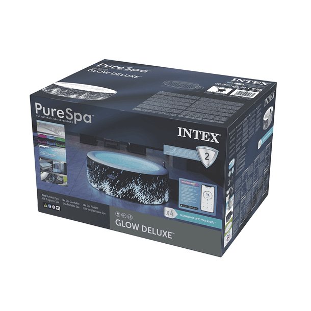 Spa Hot Tub Luminoso Inflable Intex Glow Deluxe 4 Personas 8