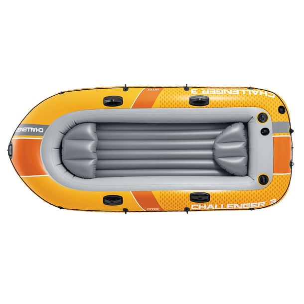 Bote Inflable Intex Challenger 3 Set Capacidad 320 Kg + Remos + Inflador 3