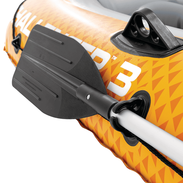 Bote Inflable Intex Challenger 3 Set Capacidad 320 Kg + Remos + Inflador 9